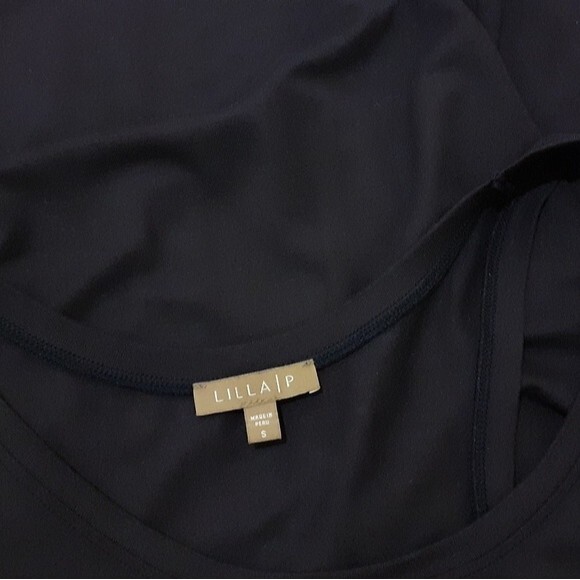 Lilla P Solid Navy Asymmetrical Hem Pullover Tank Top Navy Small - Picture 9 of 9